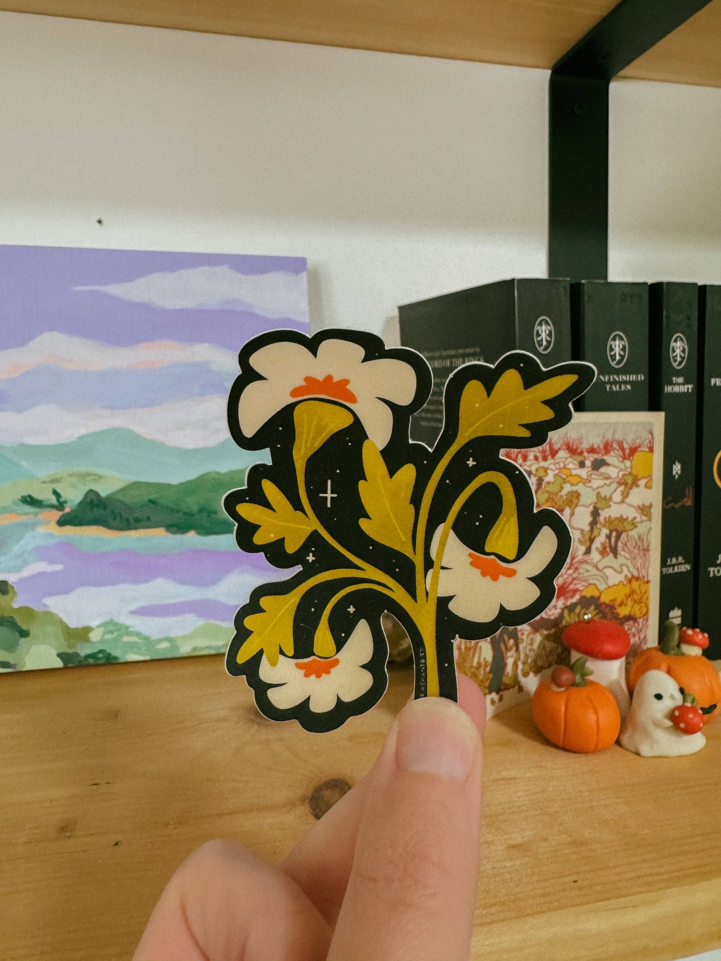 White Wildflower Sticker