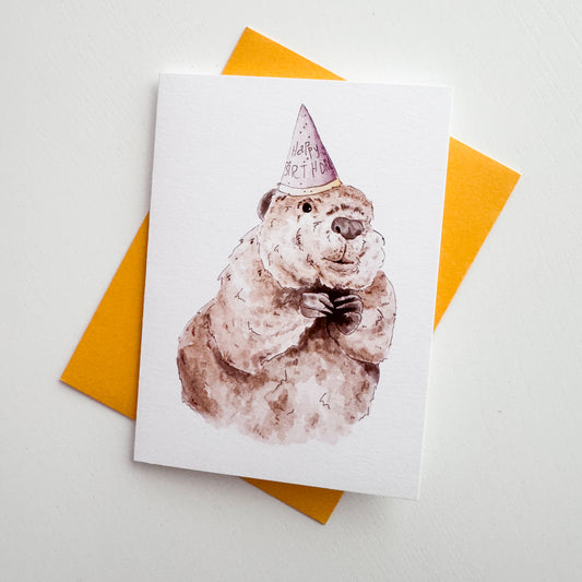 Birthday Beaver Greeting Card