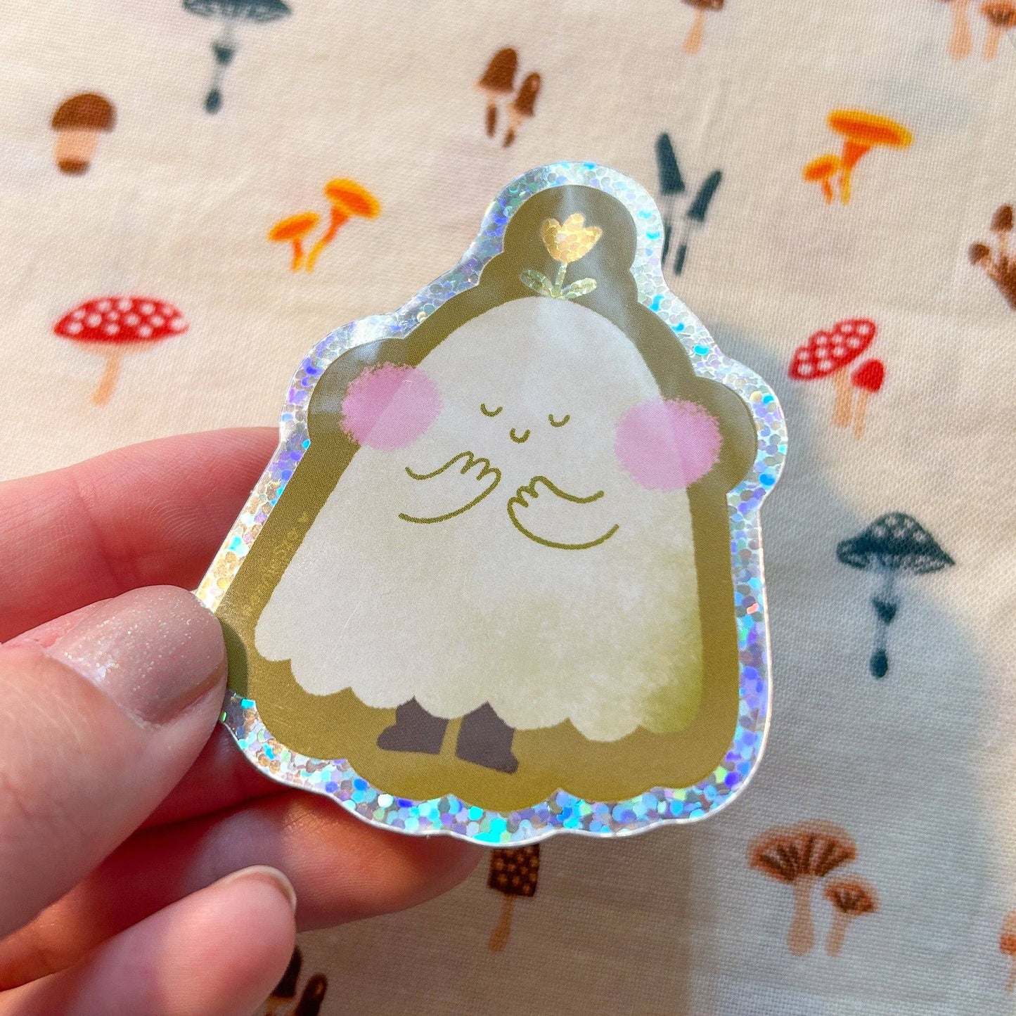 Tulip Ghost Glitter Sticker