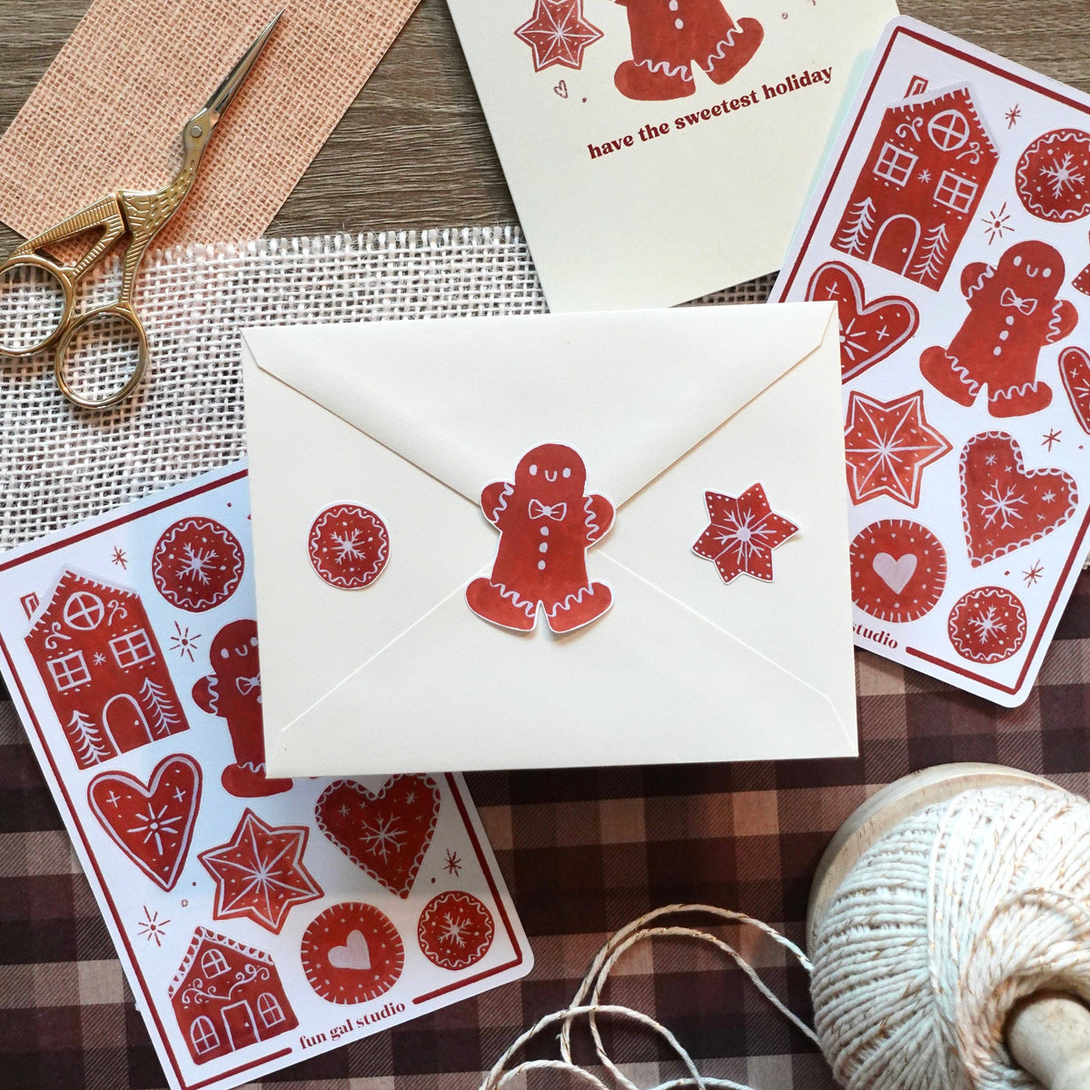 Gingerbread 4x6 Paper Sticker Sheet