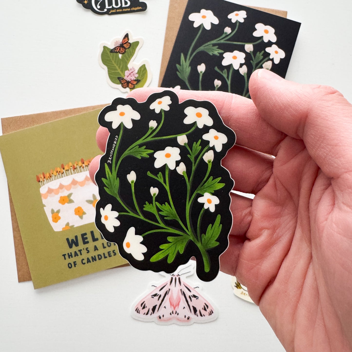 White Wildflowers Sticker