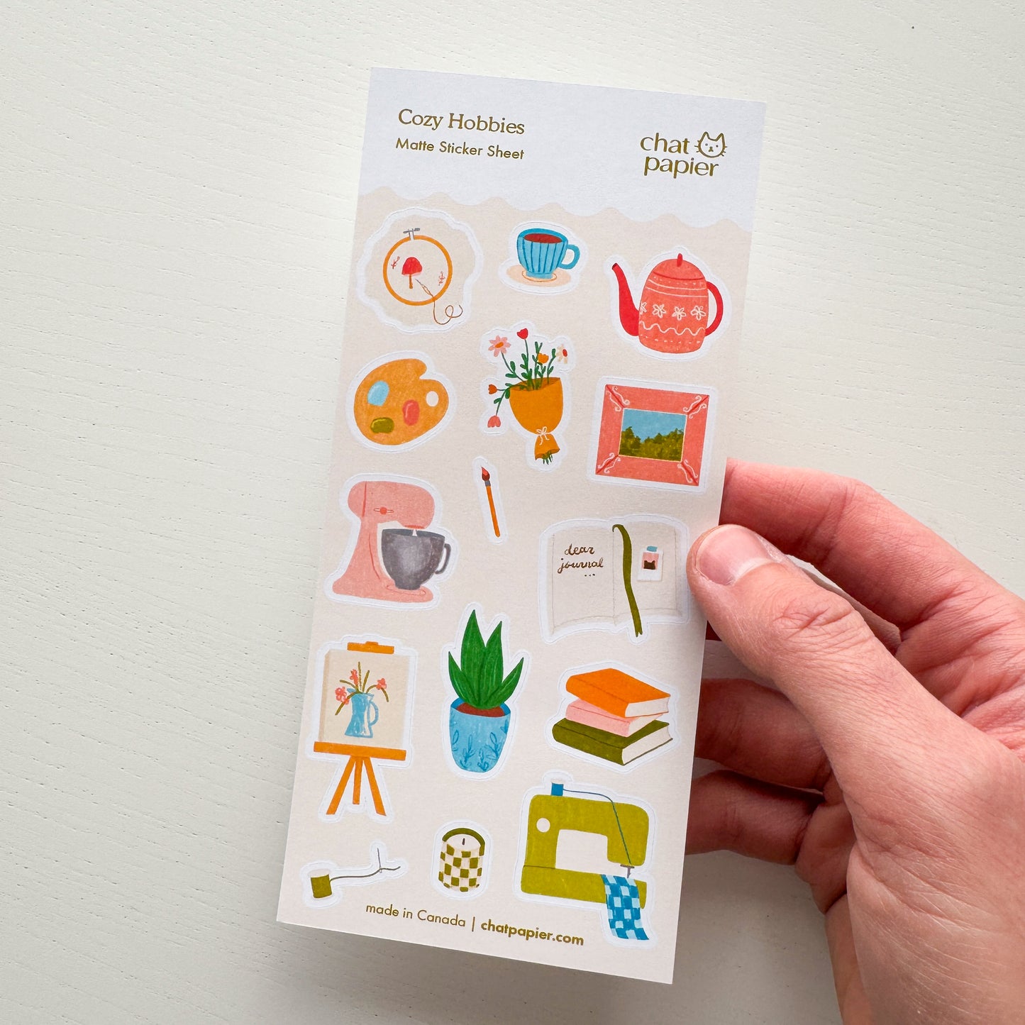 Cozy Hobbies Paper Sticker Sheet