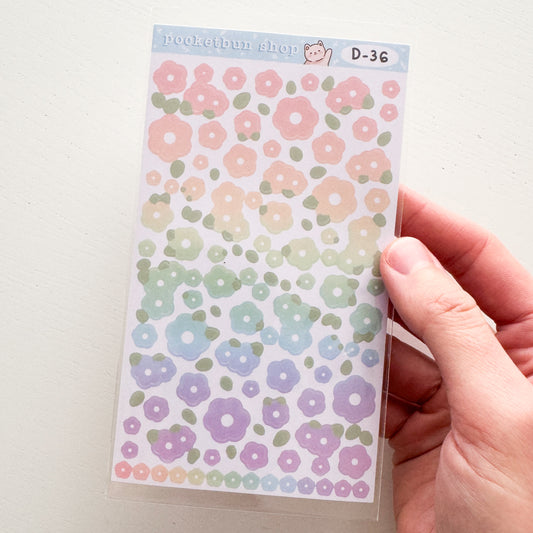 Rainbow Flower Vinyl Sticker Sheet