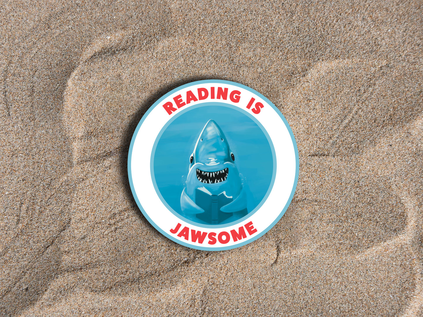 Reading is Awesome Shark Sticker