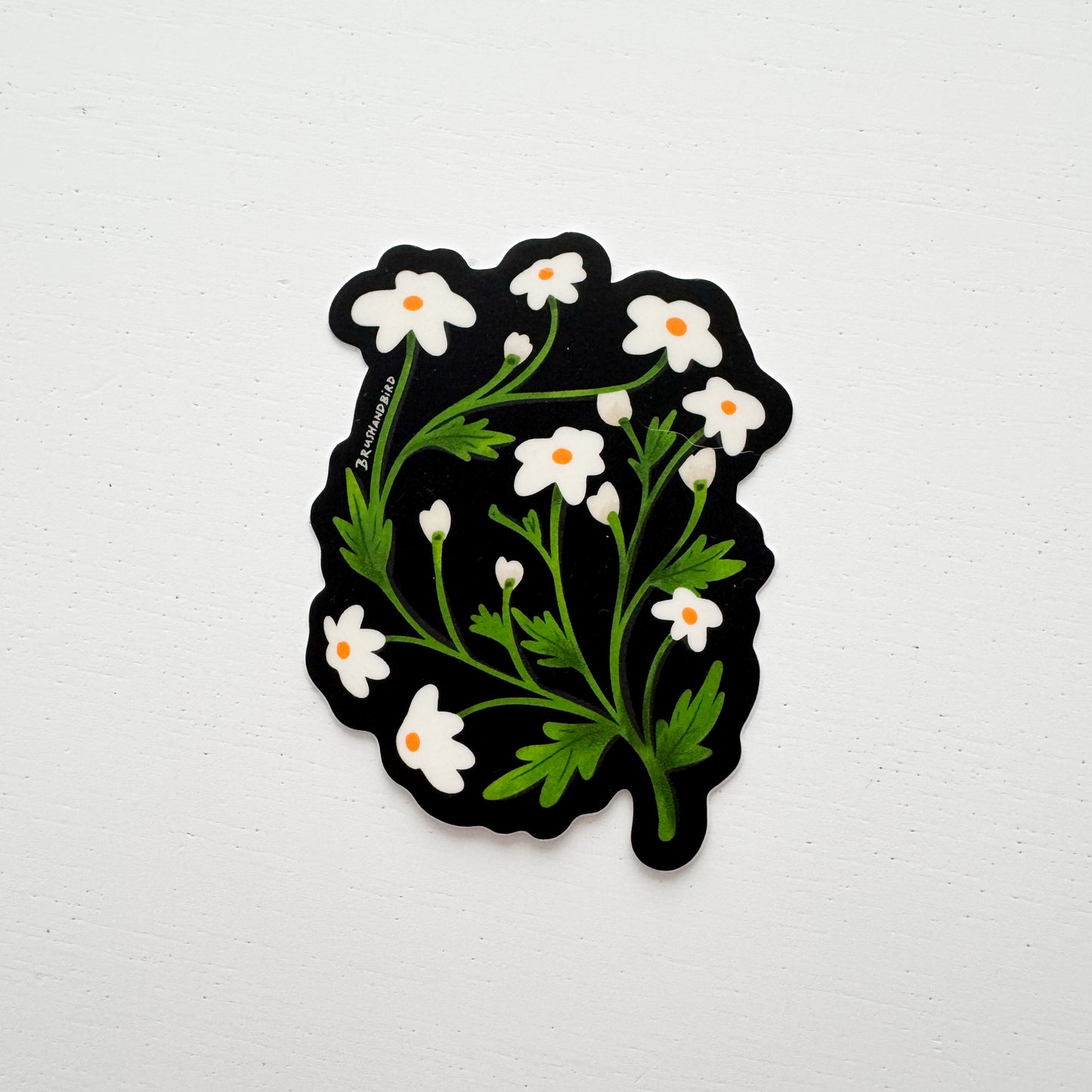 White Wildflowers Sticker