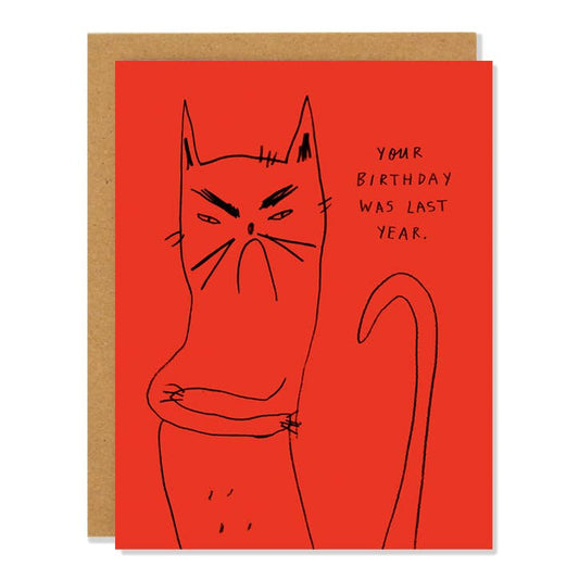 Bitter Kitty Birthday Greeting Card