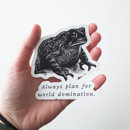 World Domination Frog XL Vinyl Sticker