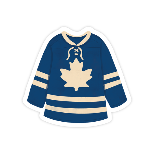 Blue and White Hockey Jersey Sticker