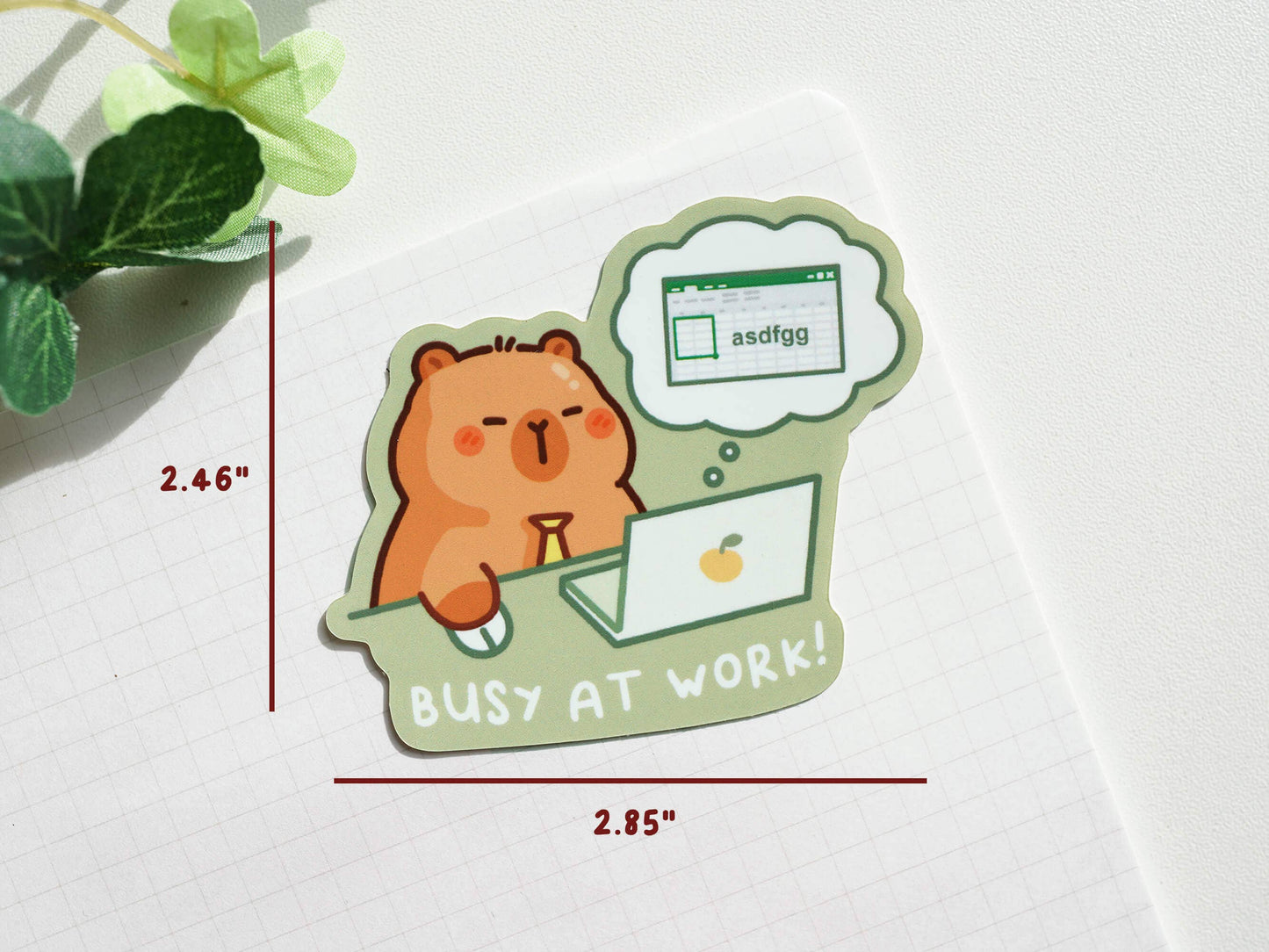 Busy at Work Sticker