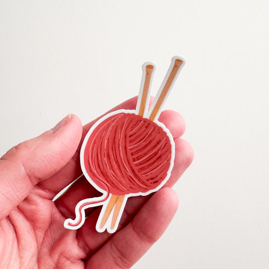 Yarn & Knitting Needles Sticker