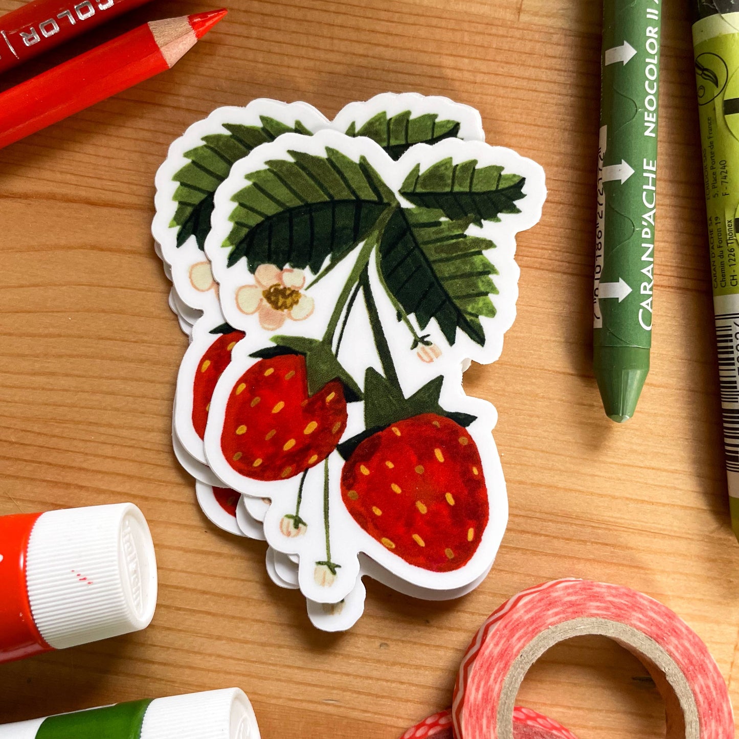 Strawberries Vinyl Sticker