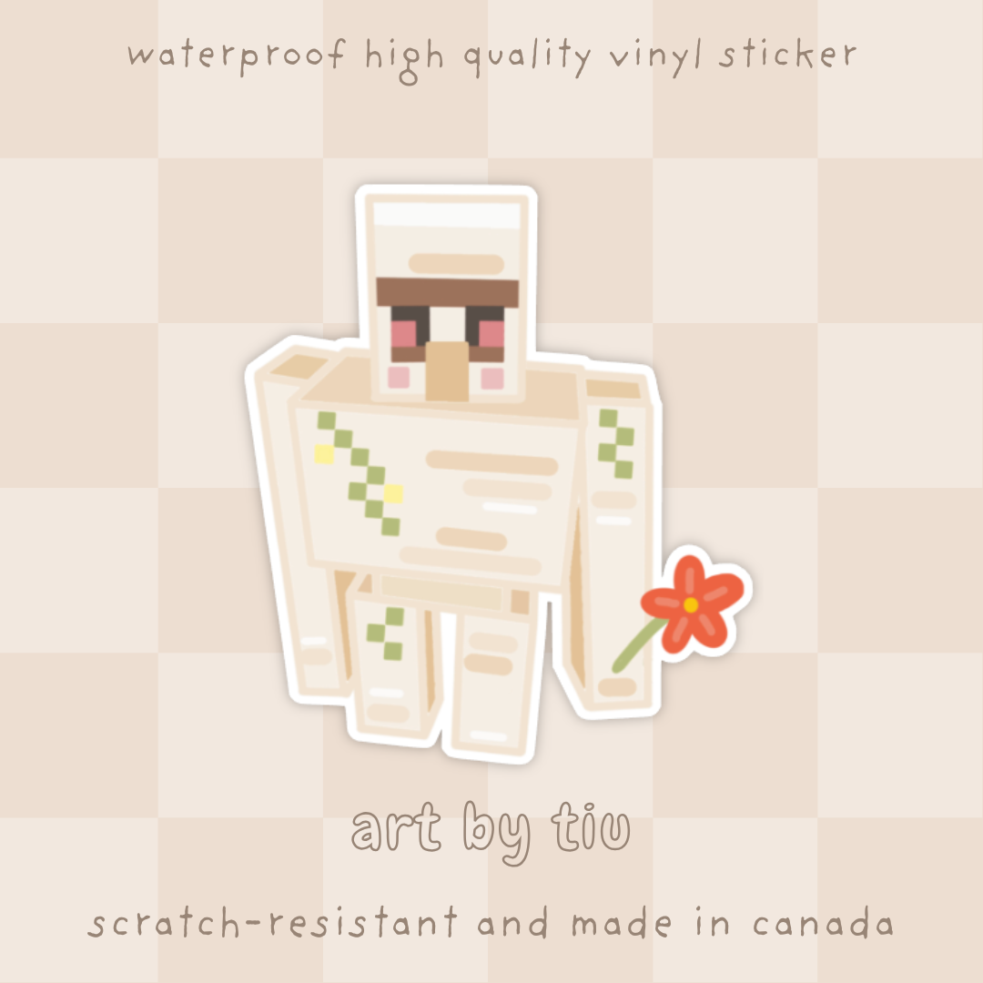 Golem Mining Video Game Sticker