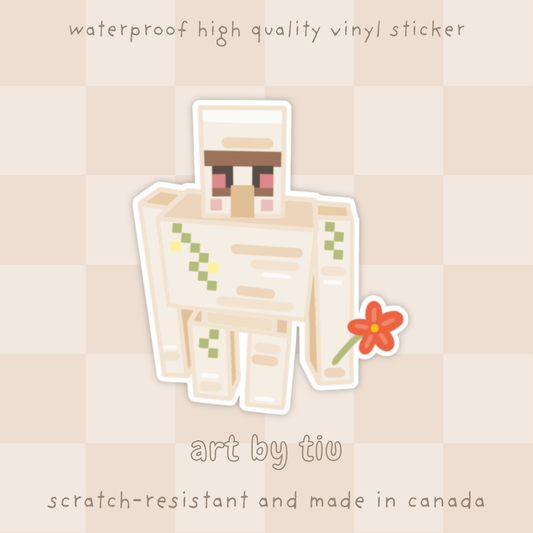 Golem Mining Video Game Sticker