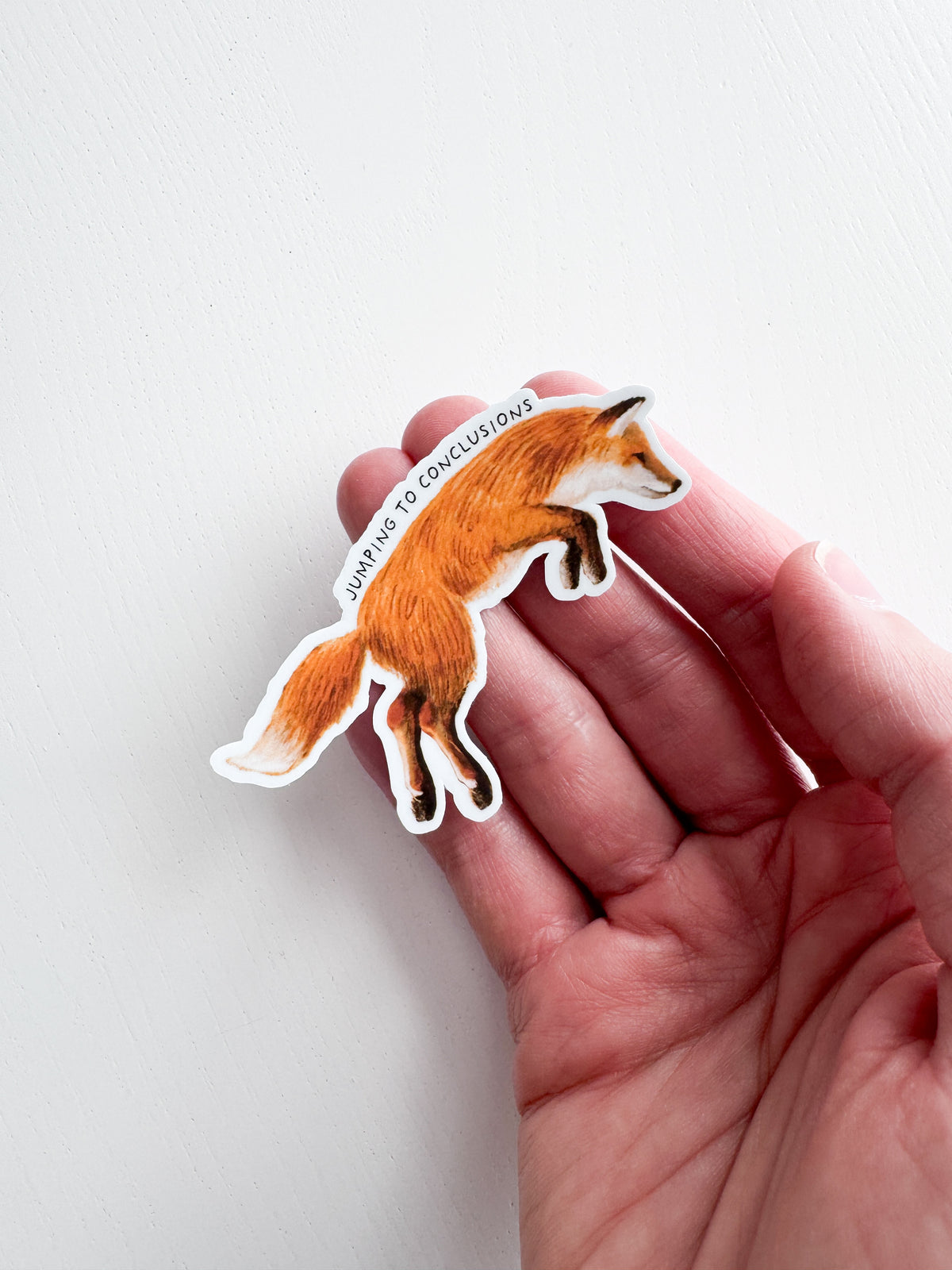 Jumping to Conclusions Fox Sticker
