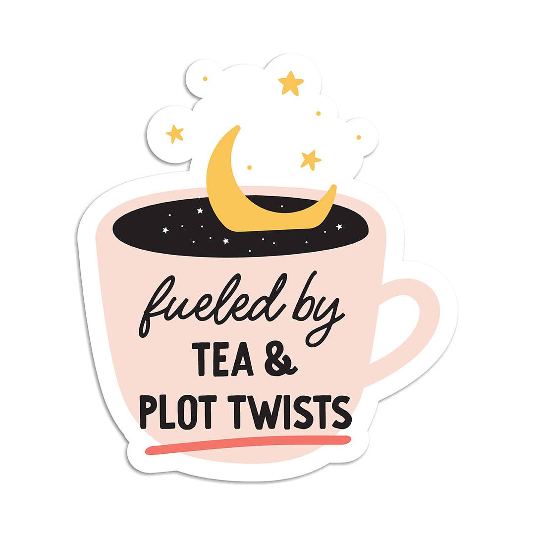 Tea and Plot Twists Sticker