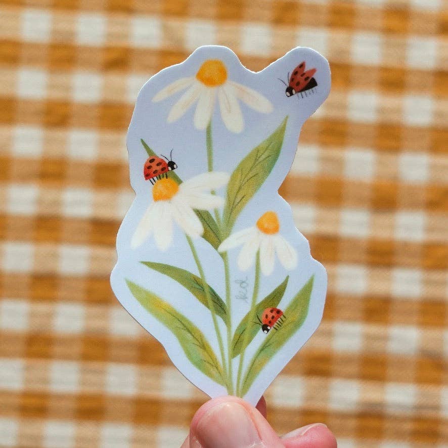Daisies & Ladybugs Vinyl Sticker