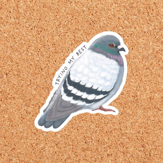 Trying My Best Pigeon Sticker