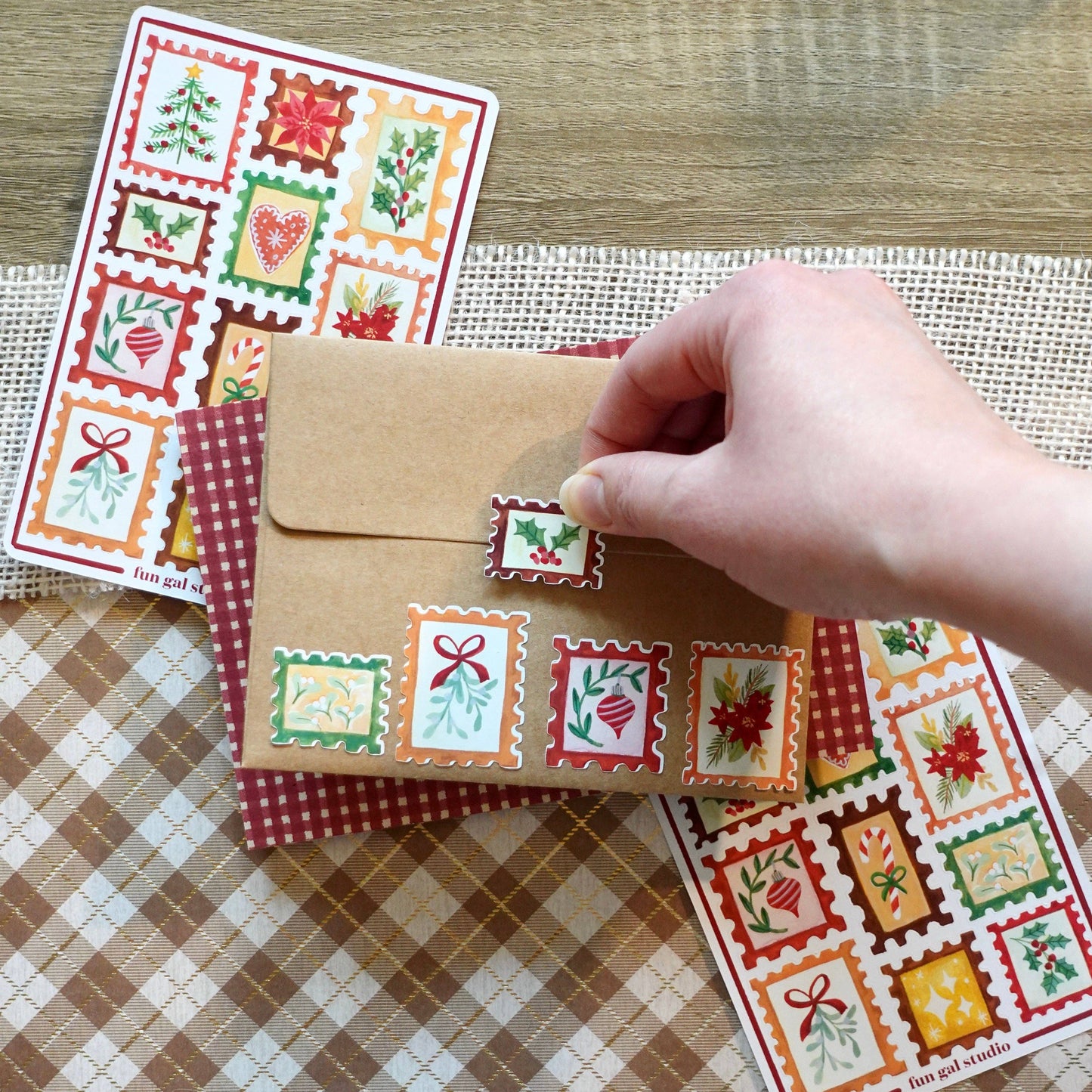 Christmas Stamps 4x6 Paper Sticker Sheet