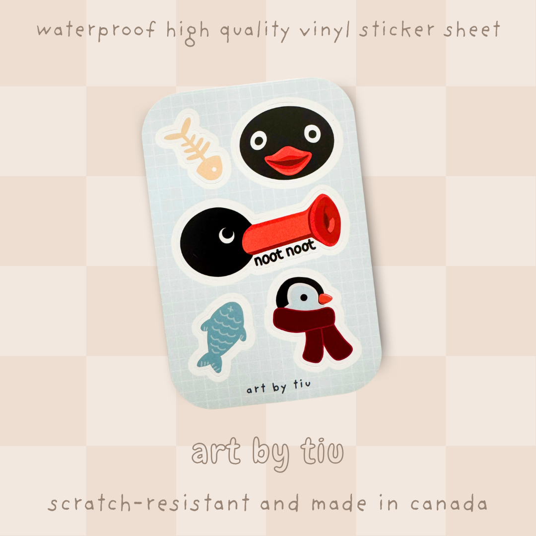 Penguin 4x6 Vinyl Sticker Sheet
