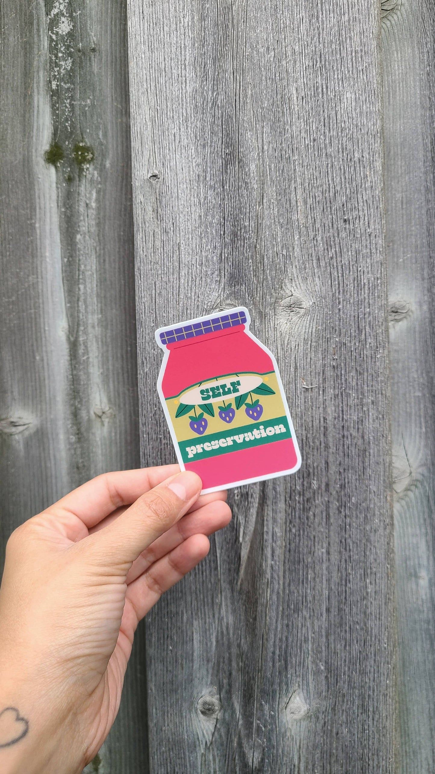 Self Preservation Jam Jar Sticker
