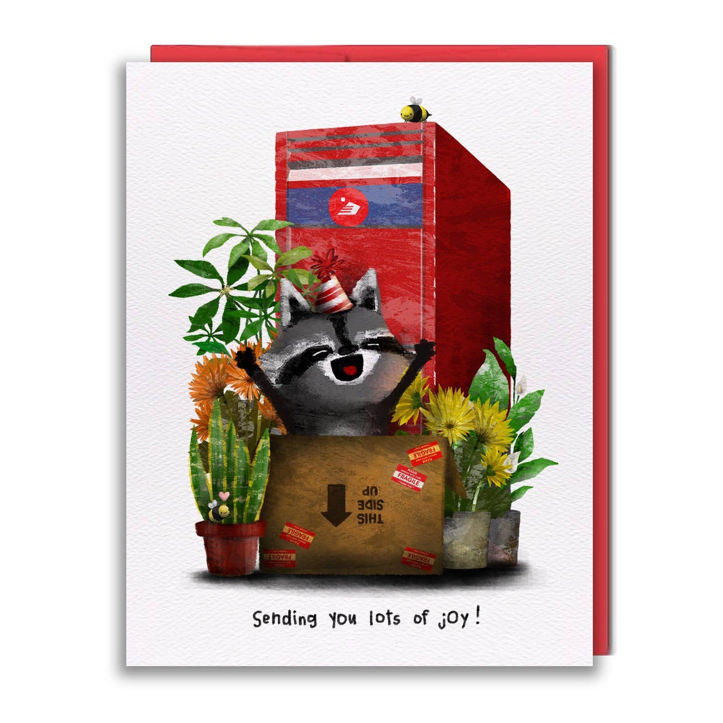 Sending Joy Raccoon Birthday Card