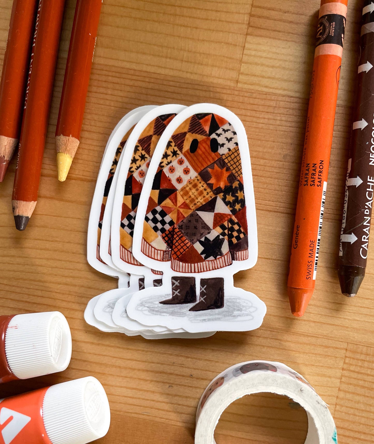 Quilted Ghost Vinyl Sticker