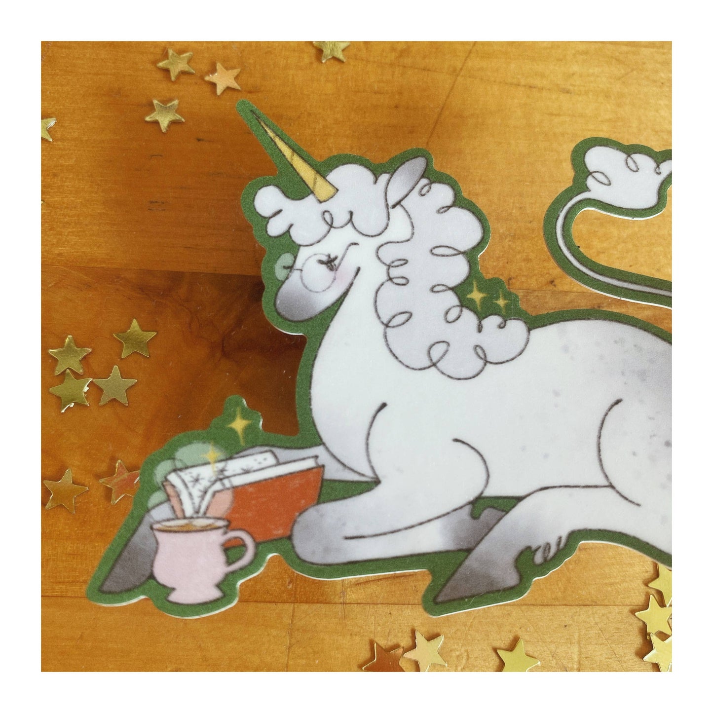 Reading Unicorn Sticker