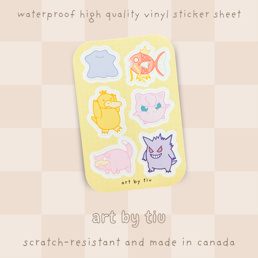 Pocket Pals 4x6 Vinyl Sticker Sheet