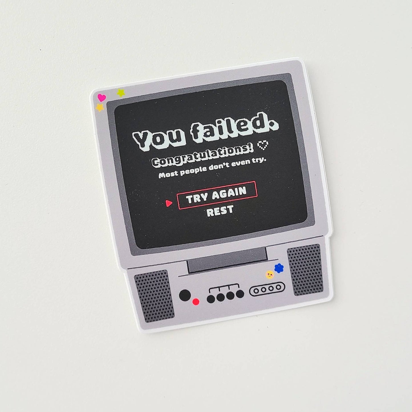 You Failed Retro Computer Sticker
