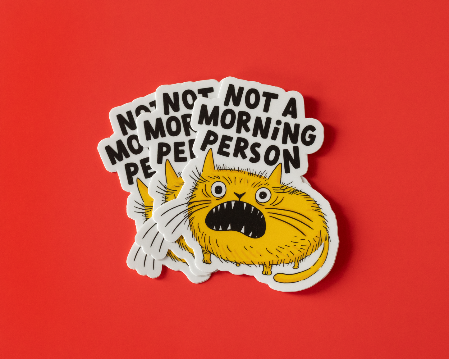 Not A Morning Person Cat Vinyl Sticker