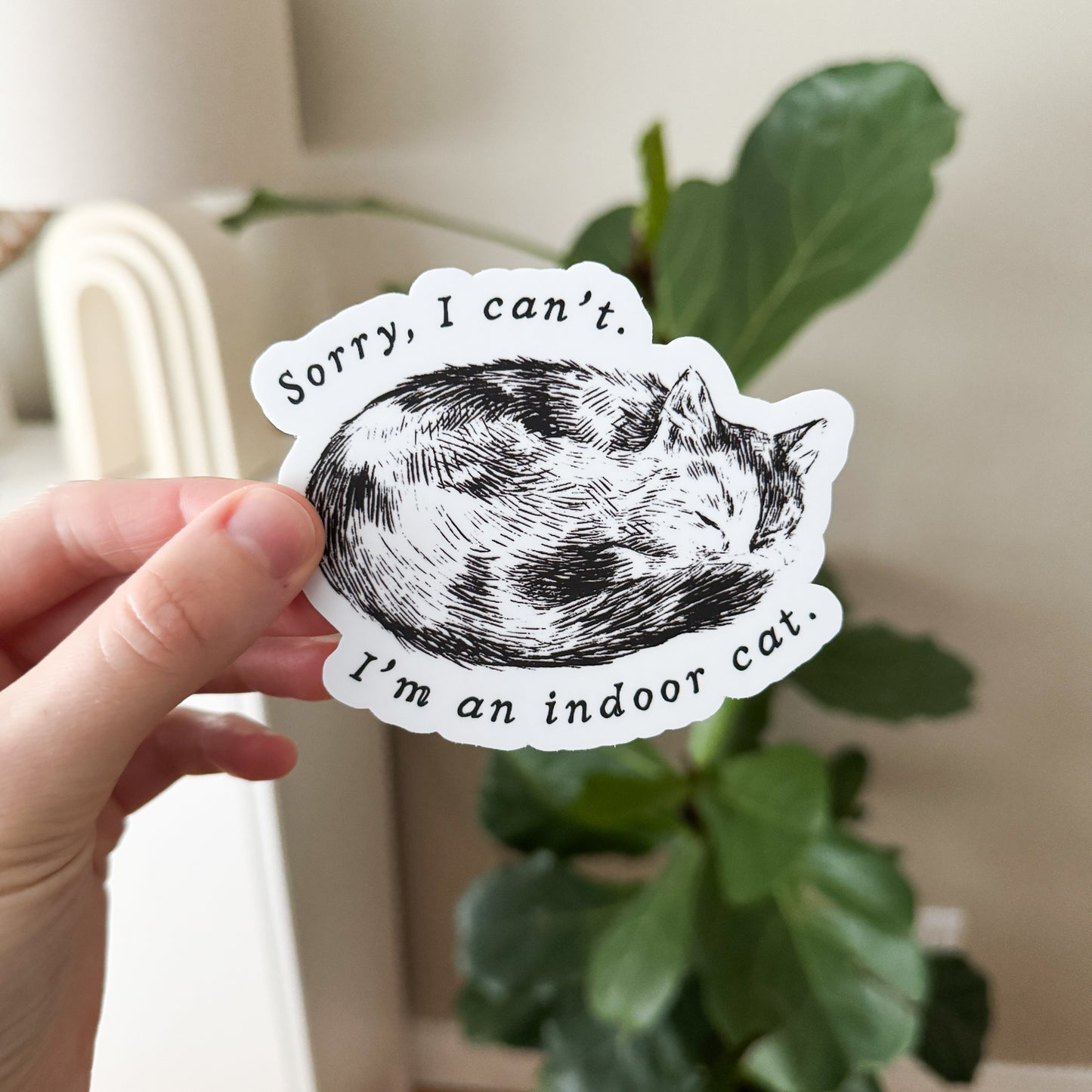 Indoor Cat XL Vinyl Sticker