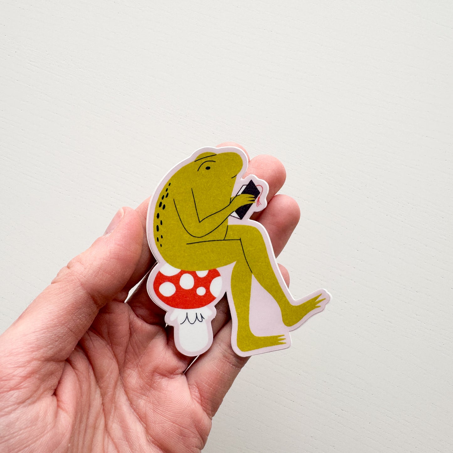 Reading Frog Sticker