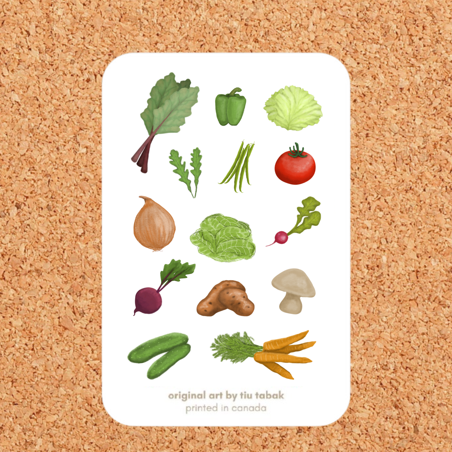 Garden Vegetables 4x6 Vinyl Sticker Sheet