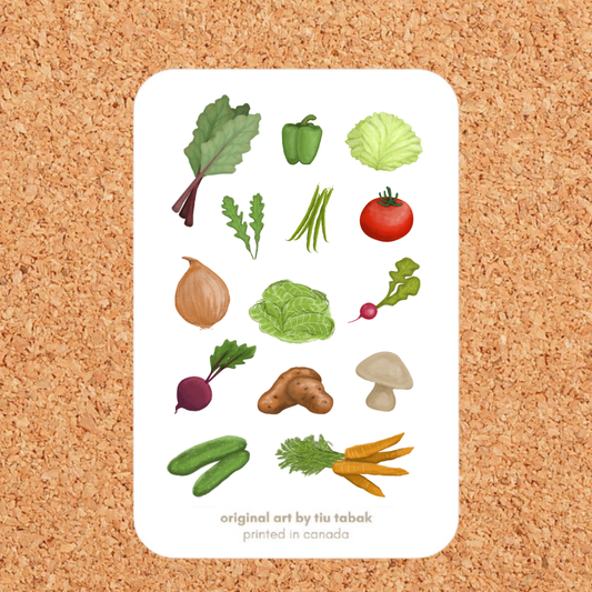 Garden Vegetables 4x6 Vinyl Sticker Sheet