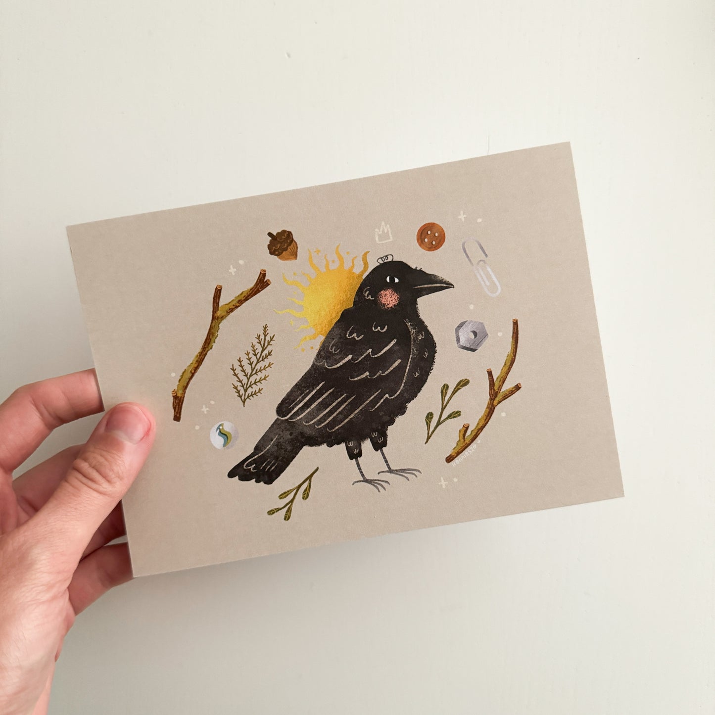 Trinket Crow Art Print - 5x7