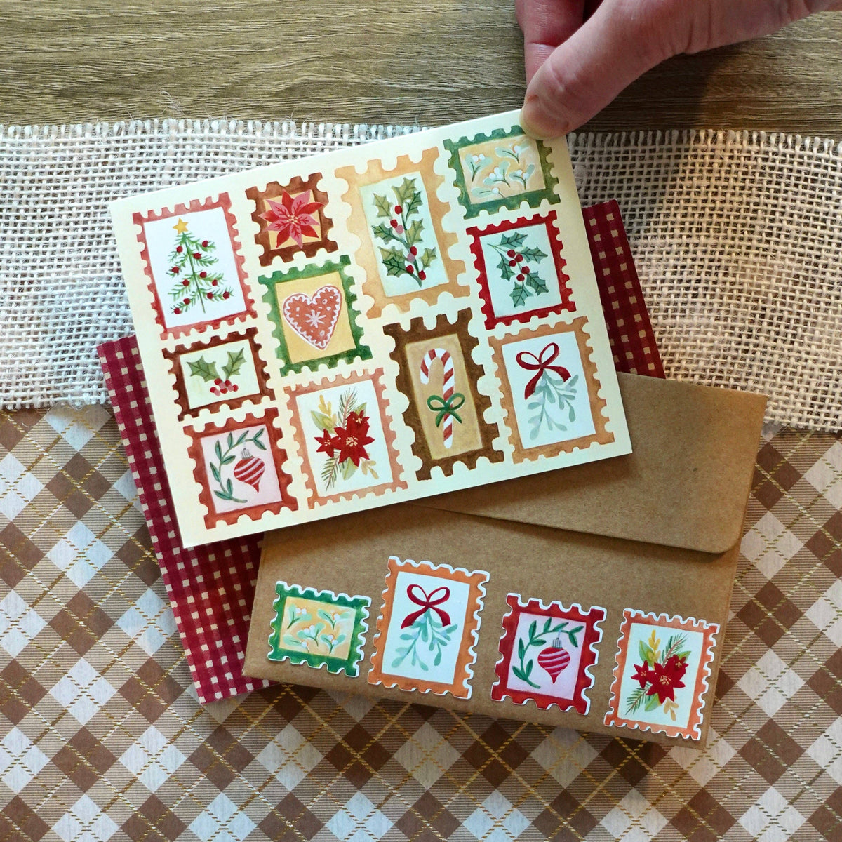 Christmas Stamps Holiday Card