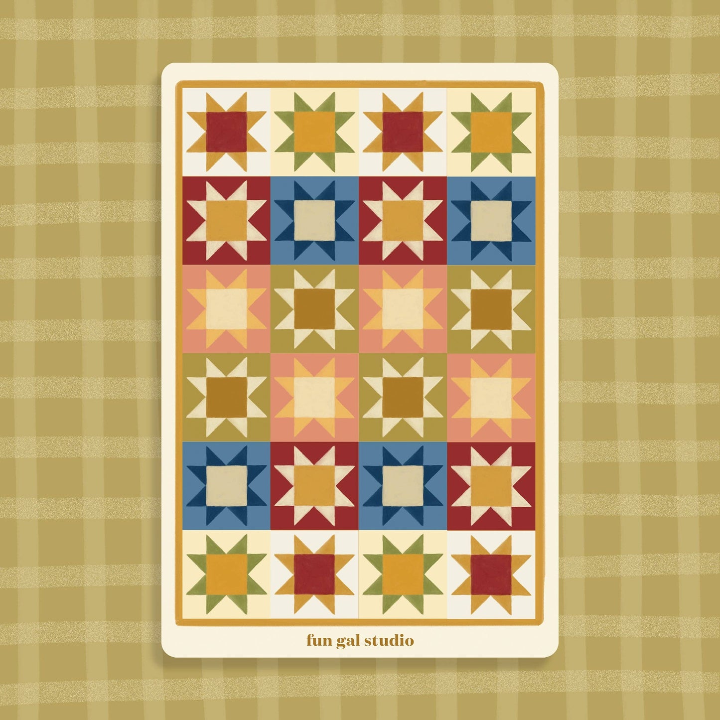 Cozy Quilt Squares 4x6 Sticker Sheet