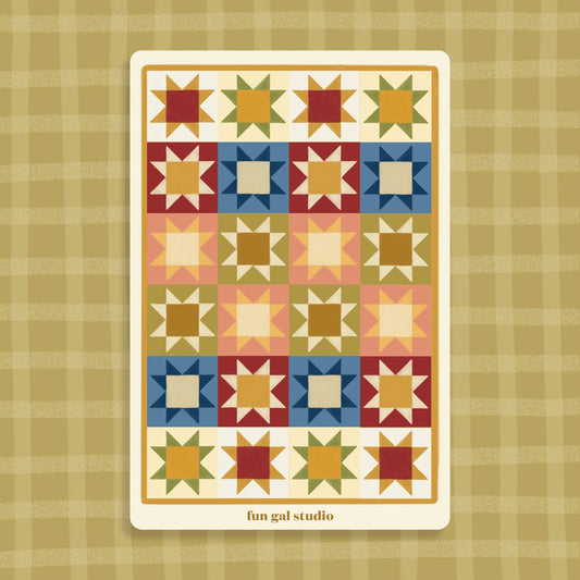 Cozy Quilt Squares 4x6 Sticker Sheet