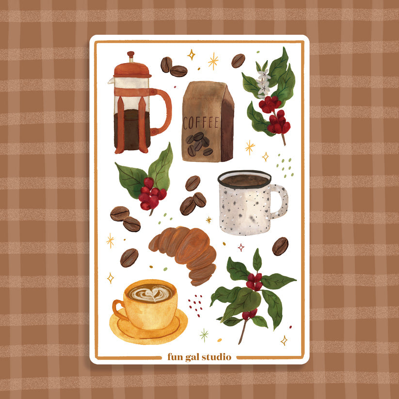 Coffee Lover 4x6 Paper Sticker Sheet