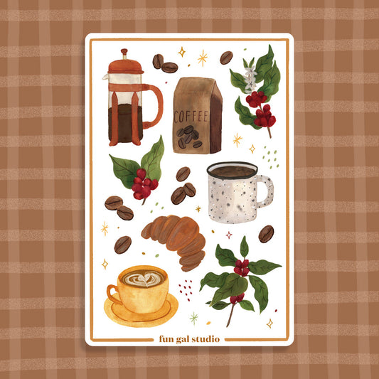 Coffee Lover 4x6 Paper Sticker Sheet
