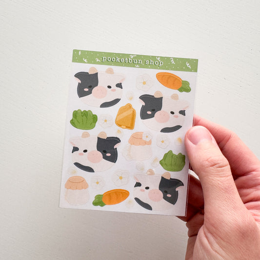 Daisy Cow Paper Mini Sticker Sheet