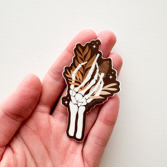 Floral Skeleton Hand Sticker