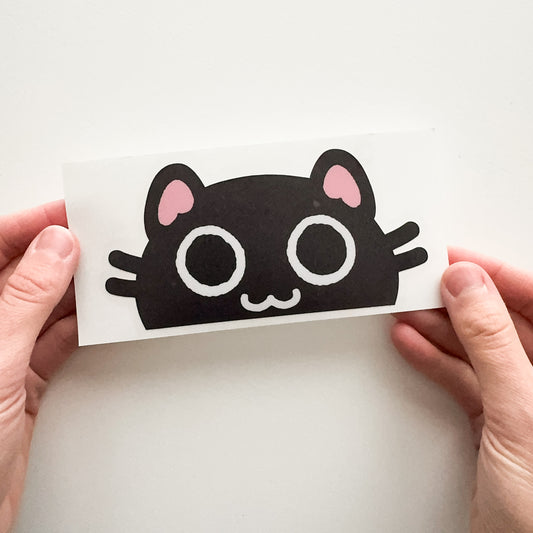Peeker Happy Black Cat XL Car Sticker