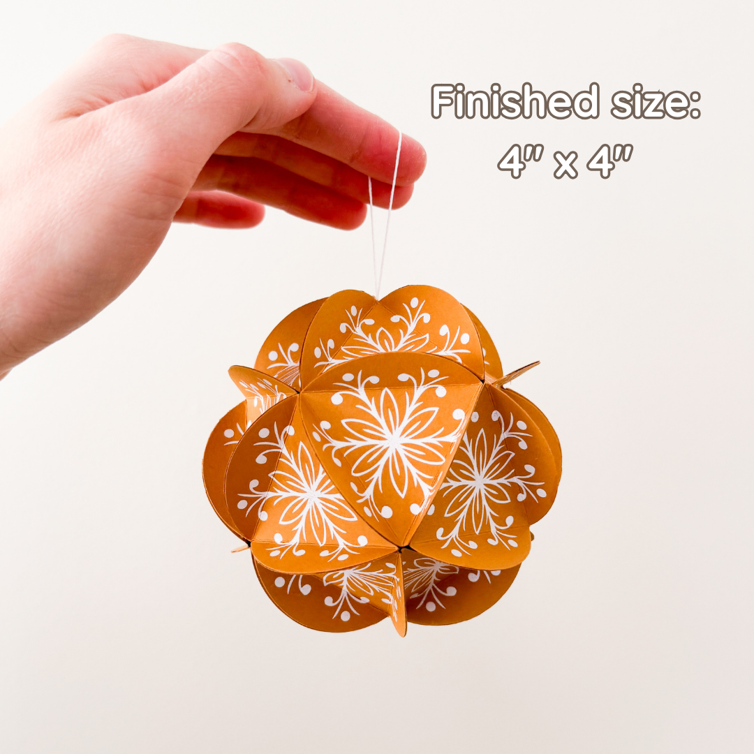 Paper Globe Ornament Kit - Copper & Green