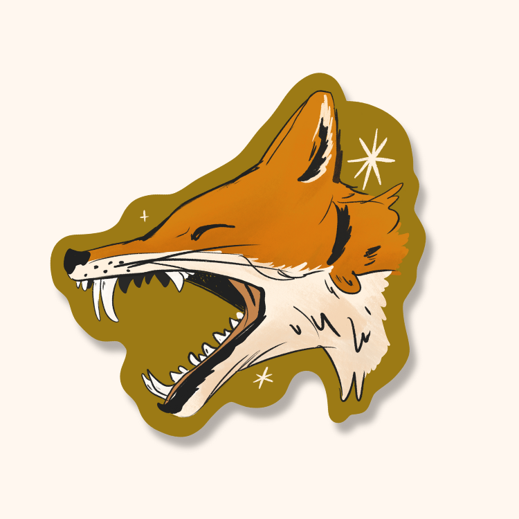 Angry Fox Wildlife Sticker