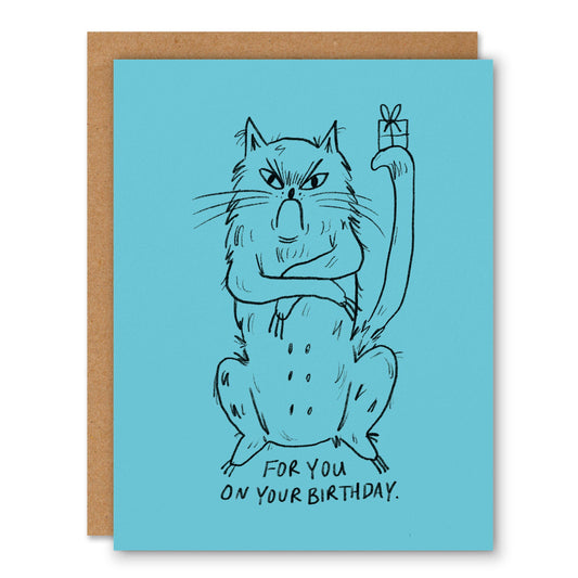 Snitty Kitty Little Gifty Birthday Greeting Card