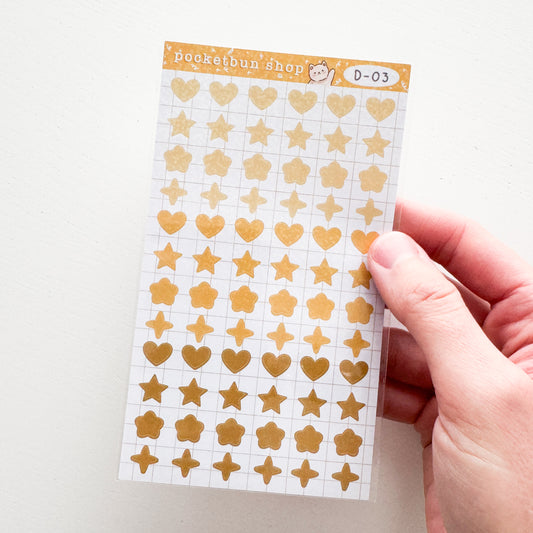 Yellow Deco Shapes Vinyl Sticker Sheet