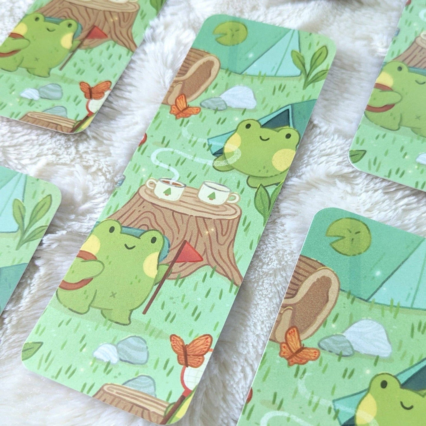 Camping Frogs Bookmark