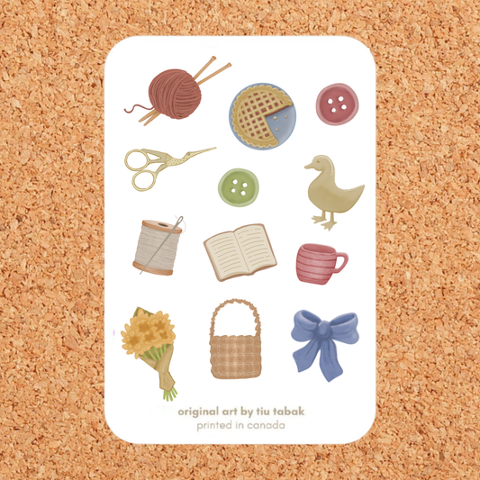 Cottage Core 4x6 Vinyl Sticker Sheet