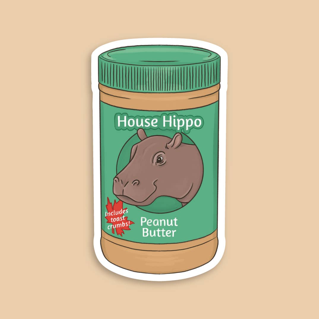 Peanut Butter House Hippo Sticker